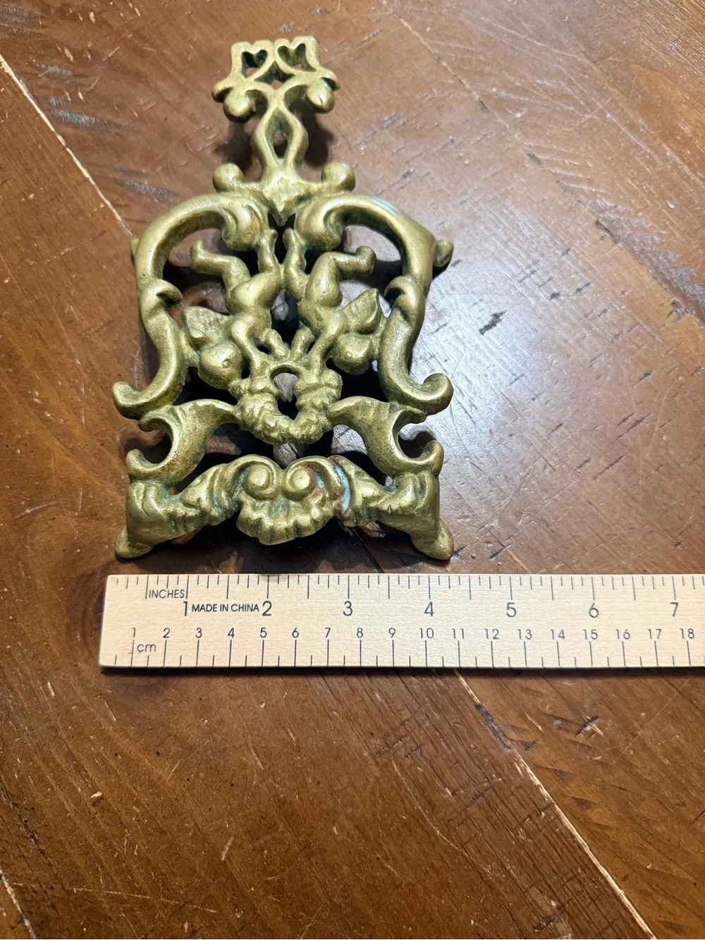 Wilton Vintage Brass Cherub Angel Trivet Footed Metal~ Original Patina